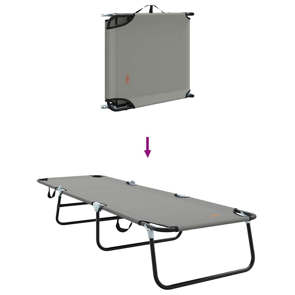 Folding Sun Lounger Folding 2 pcs Grey 56 x 189 x 87cm Fabric